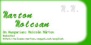 marton molcsan business card